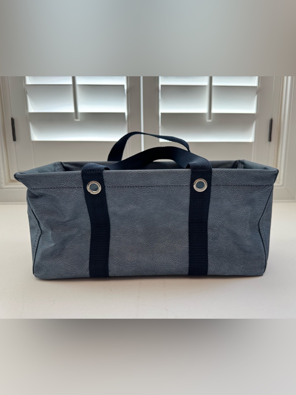 Thirty-One Mini Utility Tote Navy Top Handles Storage Organizer
